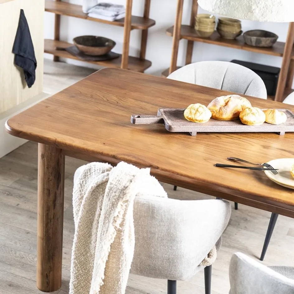 Acacia houten eettafel met afgeronde hoeken>Straluma Discount