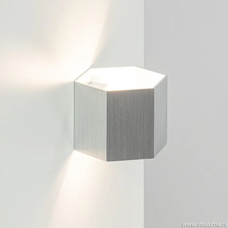 Aluminium wandlamp 6-hoek up+down>Straluma Outlet