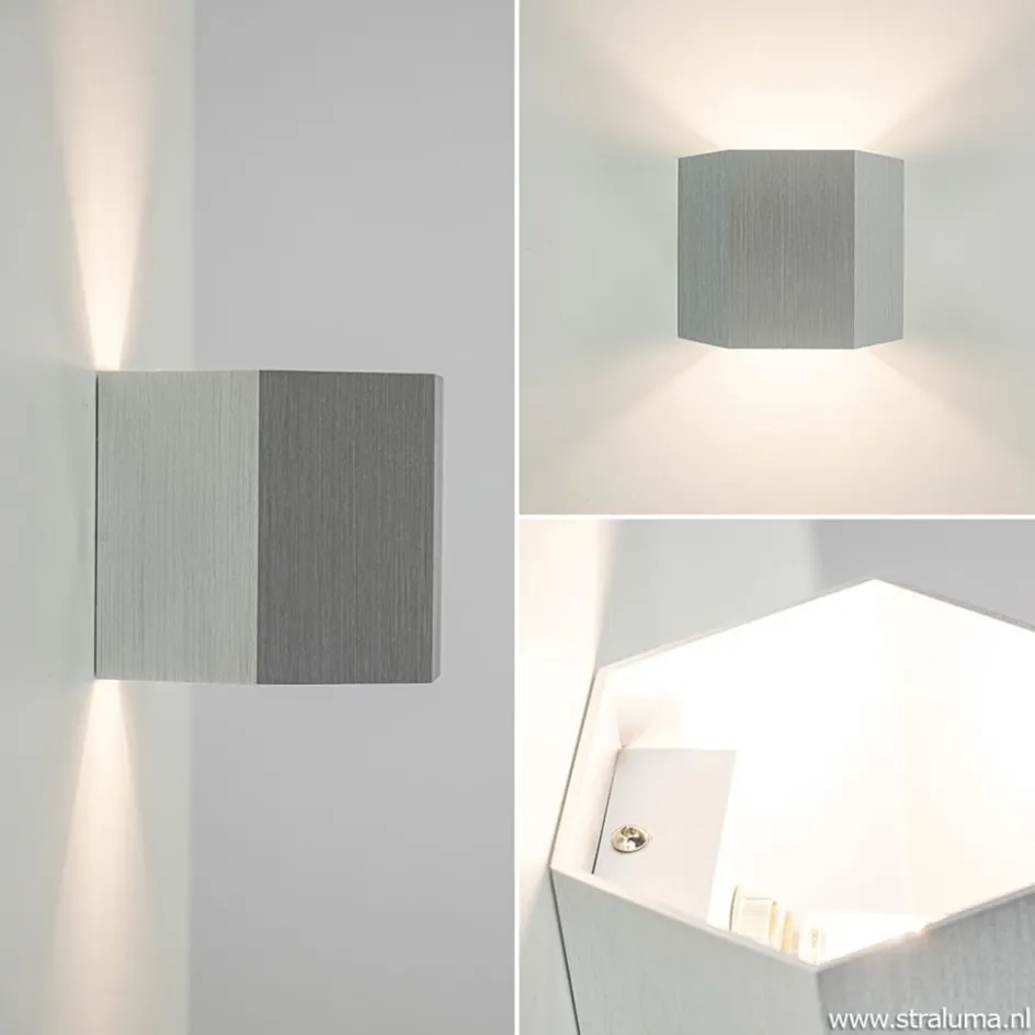 Aluminium wandlamp 6-hoek up+down>Straluma Outlet