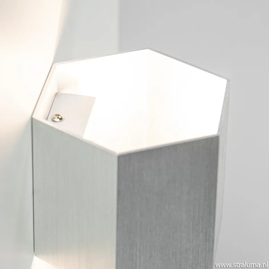 Aluminium wandlamp 6-hoek up+down>Straluma Outlet