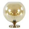 Amber glazen tafellamp met gouden voet>Straluma Online
