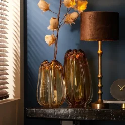 Antiek bronzen lampvoet Semut exclusief kap><noscript><img width=