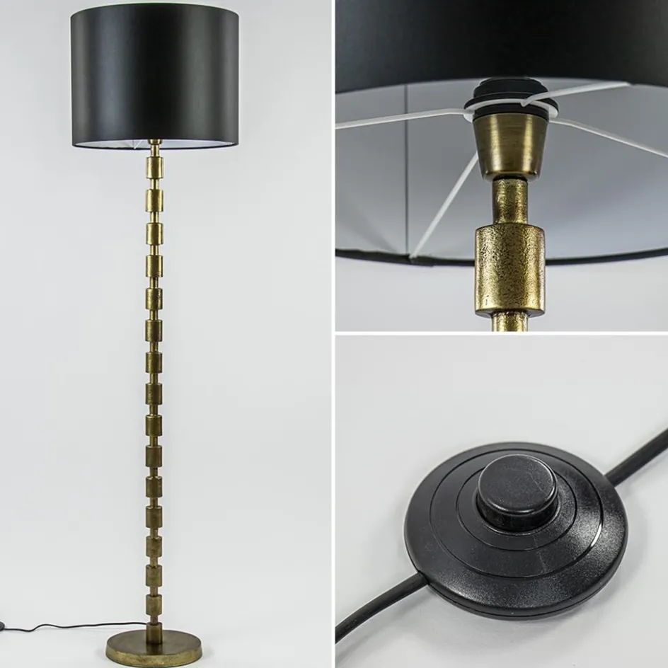 Antiek bronzen vloerlamp Malinda exclusief kap>Straluma Sale