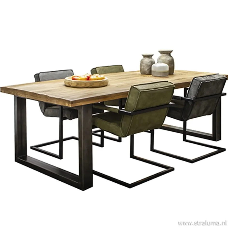 Antraciet lederen armstoel met zwart>Straluma Best