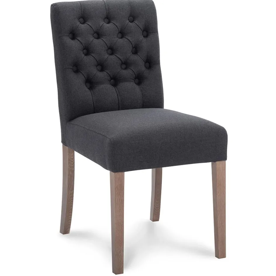 Antraciete eetkamerstoel met eiken poten>Straluma Sale