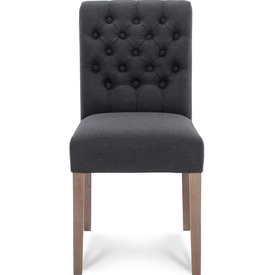 Antraciete eetkamerstoel met eiken poten>Straluma Sale
