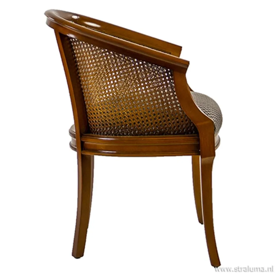 Armstoel met webbing en stoffen zitting>Straluma