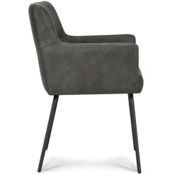 Armstoel Microleder Bull antraciet met zwarte poot><noscript><img width=