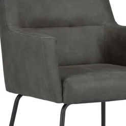 Armstoel Microleder Bull antraciet met zwarte poot><noscript><img width=