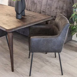 Armstoel Microleder Bull antraciet met zwarte poot><noscript><img width=