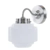 Art Deco wandlamp staal met wit glas>Straluma Online