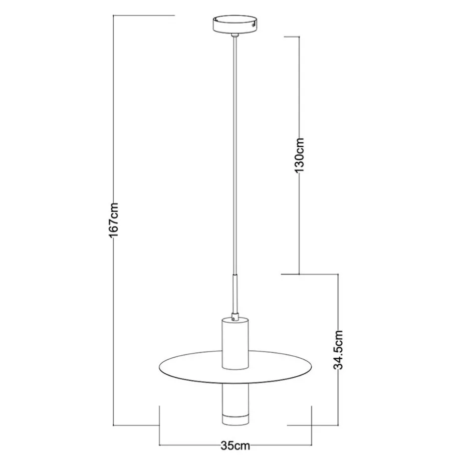 Badkamer hanglamp GU10 spot cilinder wit/brons>Straluma