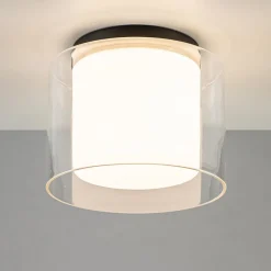 Badkamer plafondlamp helder met opaal glas IP44>Straluma