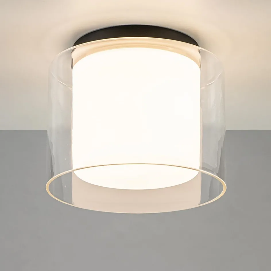 Badkamer plafondlamp helder met opaal glas IP44>Straluma