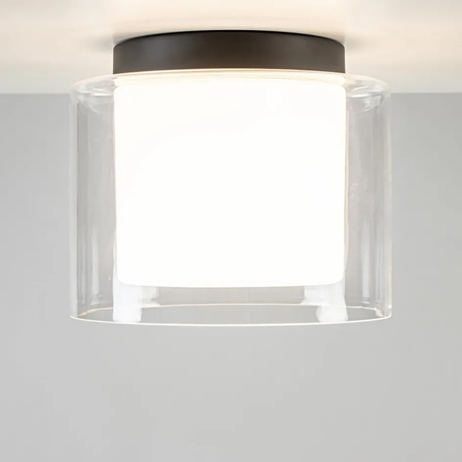 Badkamer plafondlamp helder met opaal glas IP44>Straluma