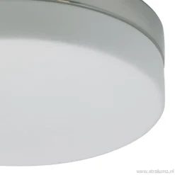 Badkamer plafonnière staal met wit glas><noscript><img width=