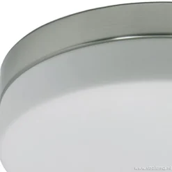 Badkamer plafonnière staal met wit glas><noscript><img width=