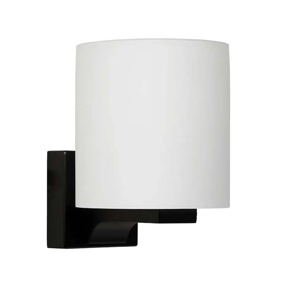 Badkamerwandlamp zwart met opaal glazen kap>Straluma Sale