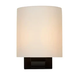 Badkamerwandlamp zwart met opaal glazen kap><noscript><img width=