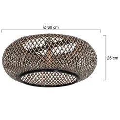 Bamboe kap rond 60x25 cm exclusief booglamp></noscript>Straluma Sale