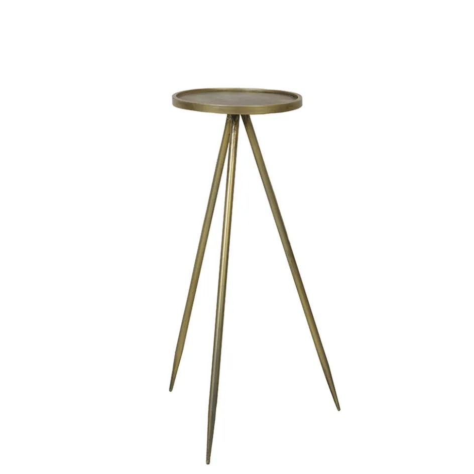 Bijzettafel Envira antiek goud Ø30x80.5 cm>Straluma