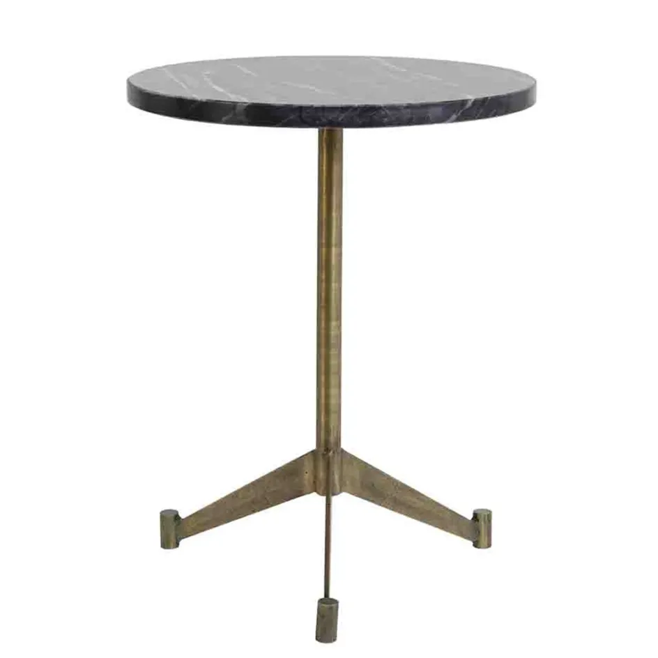 Bijzettafel Lomelo zwart marmer met antiek brons>Straluma Clearance