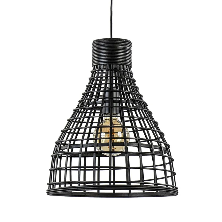 Botanische hanglamp Puerto rotan mat zwart>Straluma Best