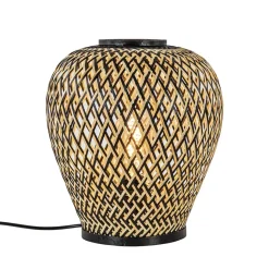 Botanische tafellamp bamboe met zwart>Straluma Outlet