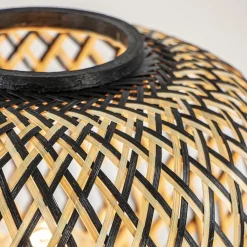 Botanische tafellamp bamboe met zwart><noscript><img width=