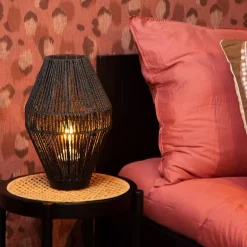 Botanische tafellamp gevlochten papier zwart></noscript>Straluma Outlet
