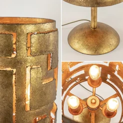 Brons metalen tafellamp inclusief dimmer></noscript>Straluma Sale