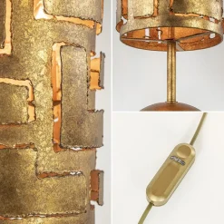 Brons metalen tafellamp inclusief dimmer></noscript>Straluma Sale