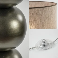 Brons/bruine vloerlamp inclusief ronde kap 50 cm><noscript><img width=