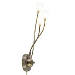 Bronzen wandlamp LED met wit glas dim to warm>Straluma Discount