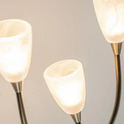 Bronzen wandlamp LED met wit glas dim to warm><noscript><img width=