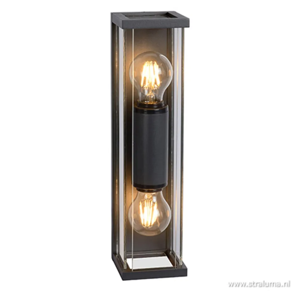 Buitenlamp 2L lantaarn antraciet IP54>Straluma Outlet