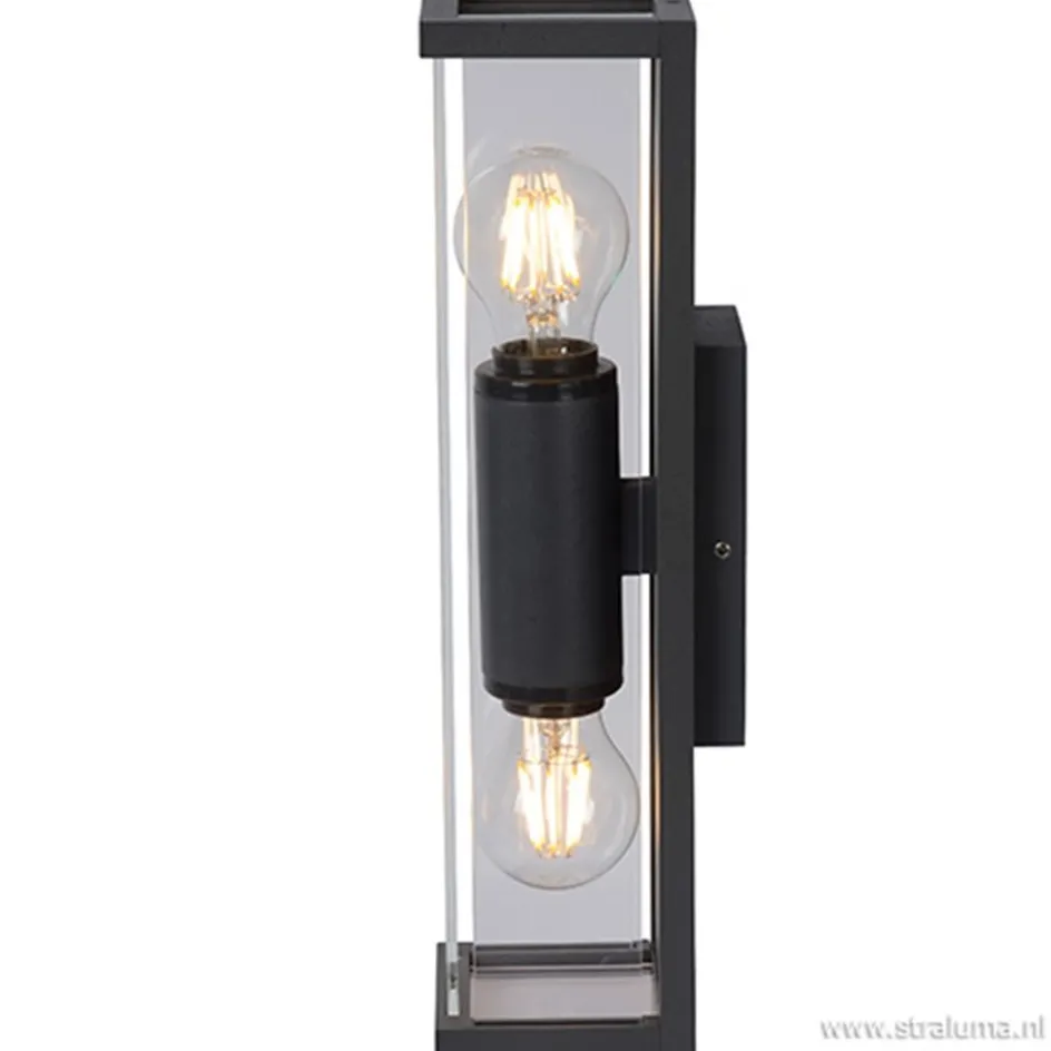 Buitenlamp 2L lantaarn antraciet IP54>Straluma Outlet