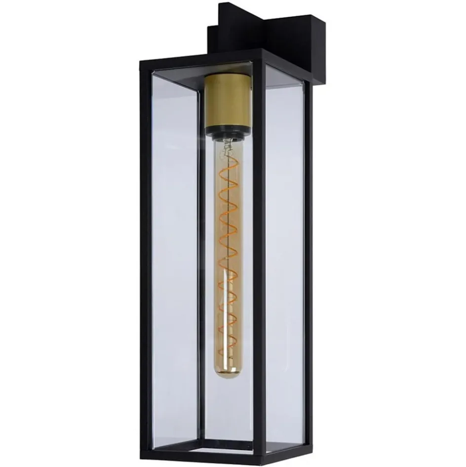 Buitenlamp lantaarn groot zwart/matgoud>Straluma Clearance