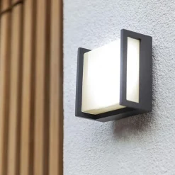 Buitenlamp LED wand vierkant donker grijs IP54><noscript><img width=