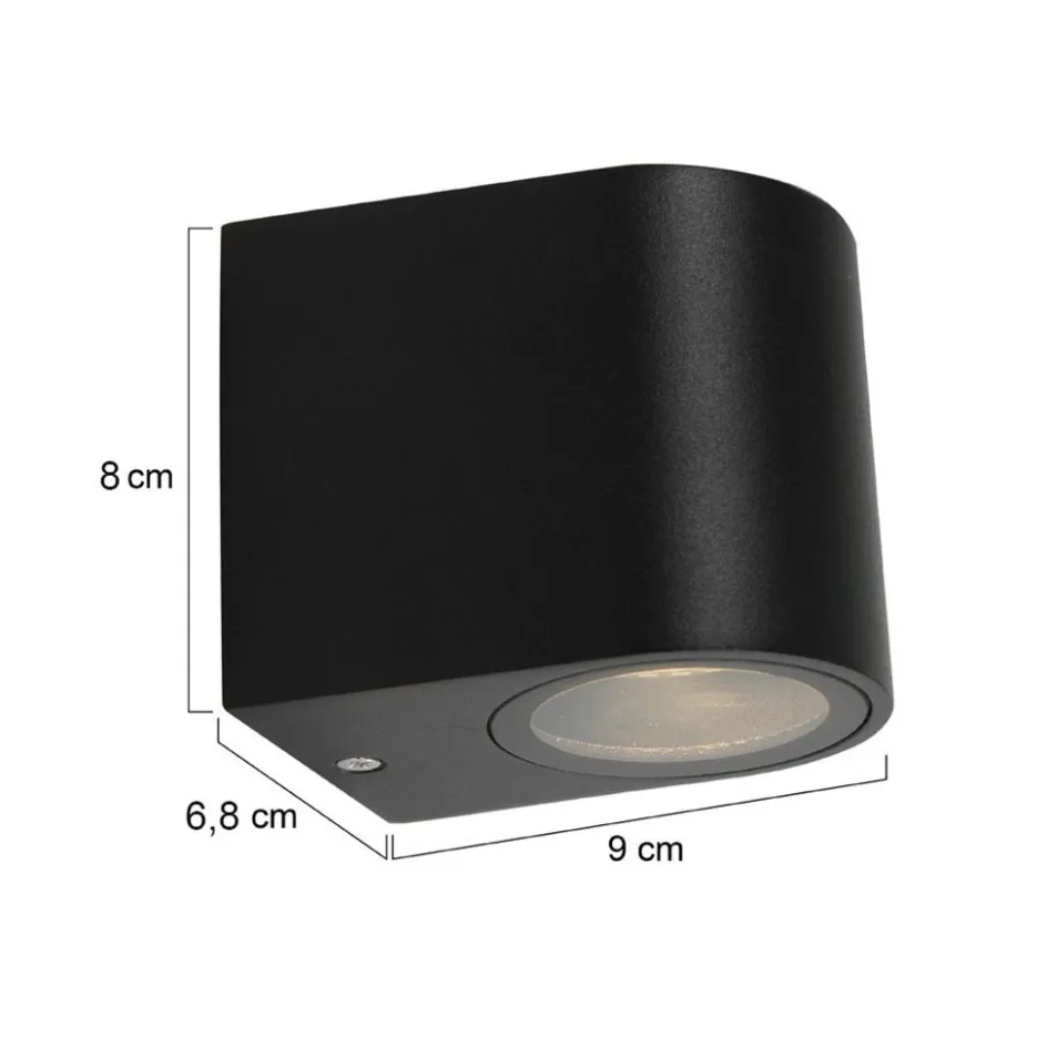 Buitenlamp Logan afgerond zwart IP44>Straluma New
