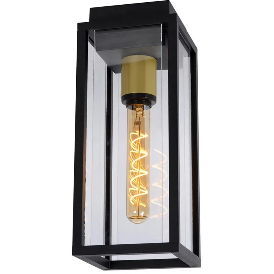 Buitenlamp plafond zwart met goud IP54>Straluma