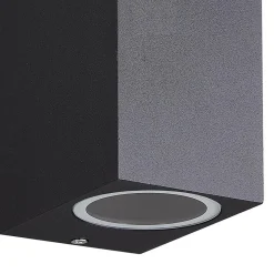 Buitenlamp rechthoek zwart up+down gu10 IP54></noscript>Straluma Online