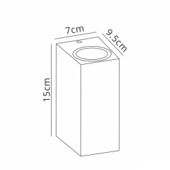 Buitenlamp rechthoek zwart up+down gu10 IP54></noscript>Straluma Online