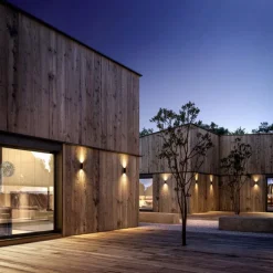 Buitenlamp up+down GU10 donker grijs/hout><noscript><img width=