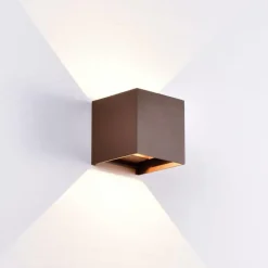 Buitenlamp wand bruin up+down IP54>Straluma Best