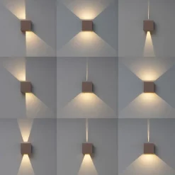 Buitenlamp wand bruin up+down IP54><noscript><img width=