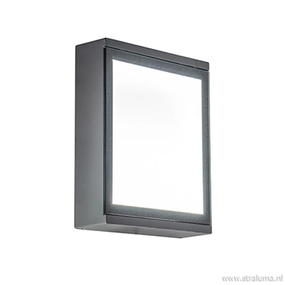 Buitenlamp wand rechthoek antraciet IP54>Straluma Clearance