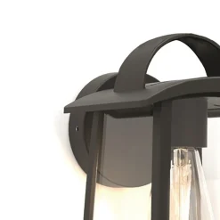 Buitenlamp wand zwart met helder glas>Straluma Online