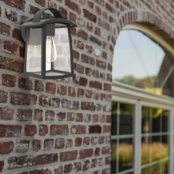 Buitenlamp wand zwart met helder glas><noscript><img width=