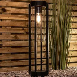 Buitenlamp zwart metaal met glazen kap IP44><noscript><img width=